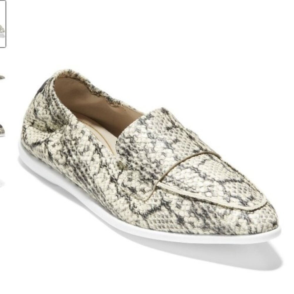 NWT Cole Haan Grand Ambition loafers 7.5 white black walking comfort summer slip